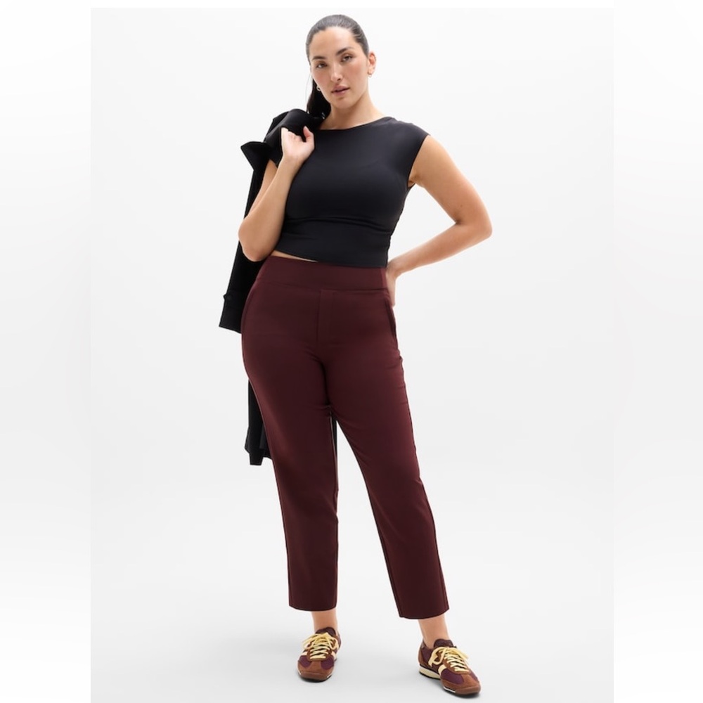 NWT-Athleta Maroon Endless Pant, Size 12, 6/P - Picture 6 of 9